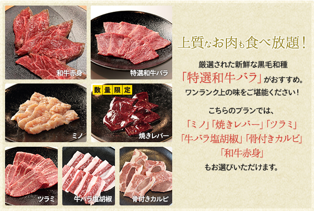 上質なお肉も食べ放題!